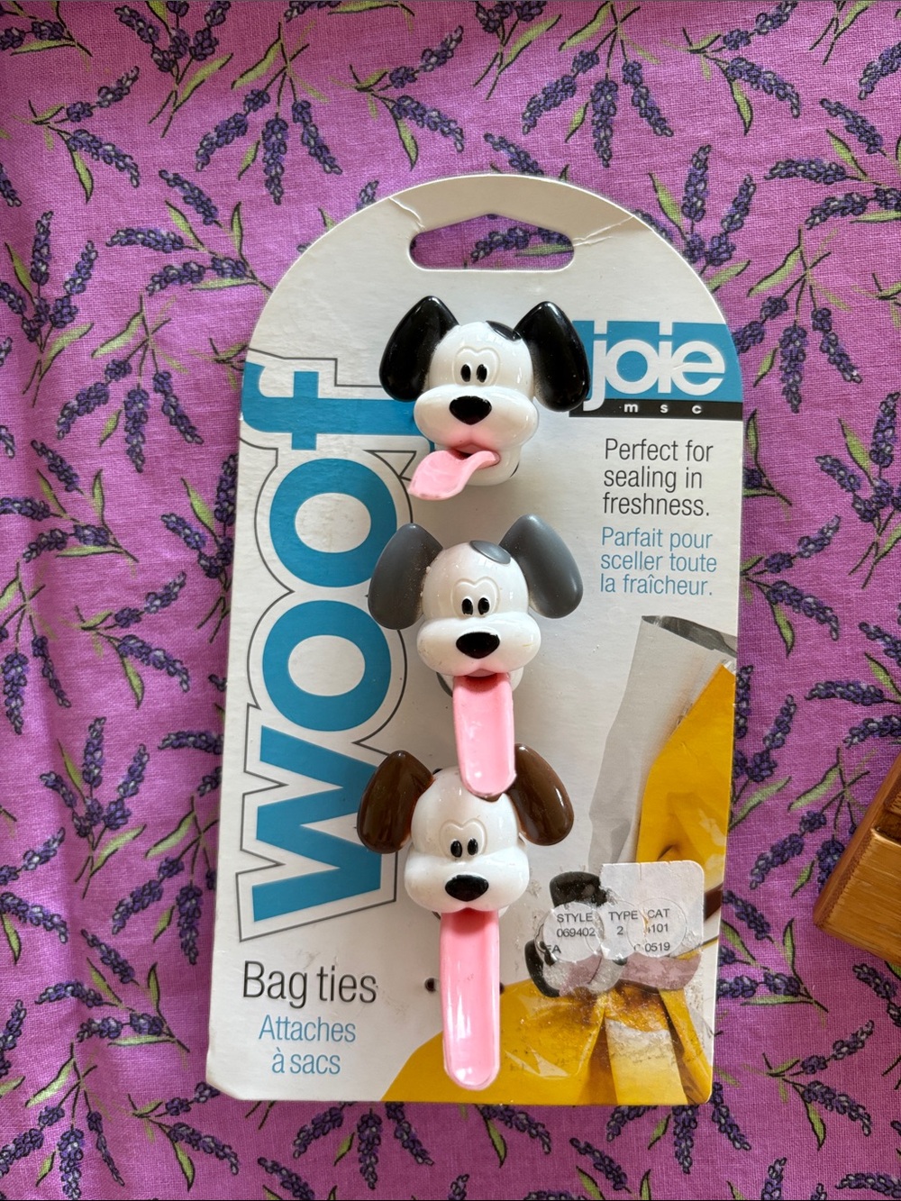 Joie Woof Dog Bag Ties - Pink, White, Black, Brown (3-Pack)